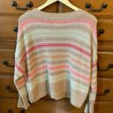 American Eagle Beige Striped V Neck Sweater Photo 4