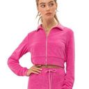 NWT Pretty Garbage Pink Cropped Terrycloth Zip Up Sweatshirt/Jacket Size Small Photo 0