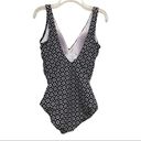 L.L.Bean  one piece swimsuit crossover front geometric size 12 Regular UPF 50+ Photo 1