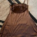 Brown Satin Slip Dress Photo 4