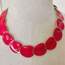 Talbots  hot pink gold tone statement necklace Photo 0