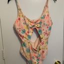 Celebrity Pink Ruched V-Neck One Piece Swimsuit Size XL Photo 1