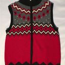 Coldwater Creek  - women’s Ramie Cotton - full zip  - Red/Black/gray/White - Sz L Photo 0