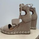 Frye Roberta Ghillie Sandals 7M Beige Strappy Wedge Heel Rope Detail Shoes Photo 2