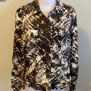 Lafayette 148 NY Brown White Tie Dye Trucker Jacket Photo 0