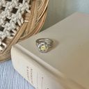 Vintage “Zelda” Silver Flower Yellow Stone Ring Chunky Fairycore Whimsigoth Girl Photo 9