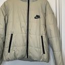 Nike  Sage Green Padded Quilted Puffer Jacket with Back Swoosh Logo Size S Photo 8