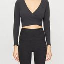 Beyond Yoga  Graceland Wrap Surplice Cropped Long Sleeve Top Black Photo 10