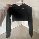 Gymshark Black Gym Shark Cropped Long Sleeve Photo 0