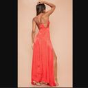 Pretty Little Thing  Red Extreme Slit Strappy Back Maxi Dress Photo 1