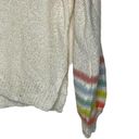 Love Riche  Sweater Size Small Cream Multi Color Stripes Acrylic Blend Womens Knit Photo 2