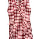 TCEC  Womens Boutique Red Tweed Plaid Dress sz Medium *Missing One Button Photo 0