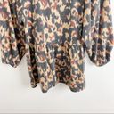 Bobeau  Nordstrom Animal Print Babydoll 3/4 Sleeves Blouse Size XS NEW Gray/Tan Photo 2