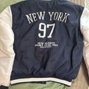 Pretty Little Thing Navy NY Bomber Jacket Photo 1