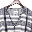 Rails  Adelinel Dress Sapphire Jacquard Navy White Tassle Long Sleeve Size M Photo 6