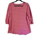 Habitat  purple textured crewneck blouse xl Photo 0