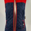 Charter Club New  Colorblocked Quilted Vest Full Zip Navy Blue Red Photo 10
