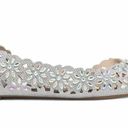 INC  Mabley Silver Rhinestone Floral Flats 8M Photo 1