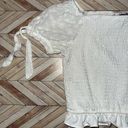 Cute Size Large Coquette White Stretch Crop Top Photo 1