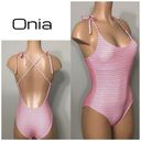 ONIA New.  textured stripe swimsuit. NWOT Photo 1