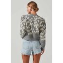 ASTR NEW  The Label Size Large Marissa Cardigan Sweater Gray Floral Photo 1