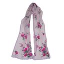 Oscar de la Renta Vintage  Purple Floral Silk Scarf Wraps Photo 1