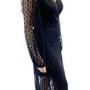 Yumi Kim NEW  Womens M Wicked Game Wrap Dress Black Swiss Dot Maxi Sheer Witchy Photo 3