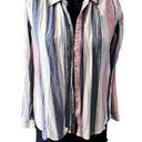 Roxy Sz XS  Multi-Colored Striped Button Down Blouse flannel Photo 0