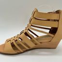 Nature Breeze  Sandal Womens 8 Tan Open Toe Strappy Gladiator Sandal Wedge NEW Photo 1