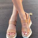 Soda Tan Lug Sole Cork Platform Wedge Photo 0