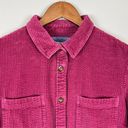 L.L.Bean  Shirt Womens Large Purple‎ Pink Wide Whale Corduroy Button Shacket 90s Photo 1