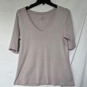 J.Jill  Light Purple Pima cotton elbow sleeve V-Neck T-Shirt - Size M Photo 0