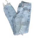 American Eagle  Womens Stretch Distressed Jeans Cutoff Denim Light Wash Blue 2 Photo 4