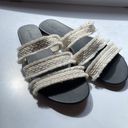 Rothy's  Triple Band Fringe Sandals Seashell Sea Shell Slides Neutral Slip On 10.5 Photo 12