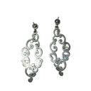 Brighton  silver swirl earrings with clear crystals. 2 3/4” long. Pre owned. Photo 4