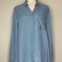 Chico's Chico’s 100% Lyocell Blue Striped Button Down Shirt Photo 0