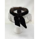 Pacific&Co Vintage G. Fox &  Fascinator Hat Brown Fur and Mesh Netting Bow Back Photo 3