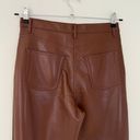 Wilfred NEW The Melina High Rise Vegan Faux Leather Straight Leg Pants Cognac Photo 7