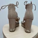 Frye Roberta Ghillie Sandals 7M Beige Strappy Wedge Heel Rope Detail Shoes Photo 3