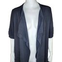 Isaac Mizrahi  Live! Cascade-Front Sweater Cardigan Short Sleeve Black Small NWOT Photo 1