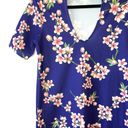 Boohoo Blue Cherry Blossom Floral Print Cutout Round Hem Mini Dress Photo 3