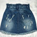 Nana Macs  Ruffle Waist Distressed Denim Skirt Photo 7