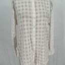 Nordstrom  Collection Oversized Button Up Tunic Shirt Sz S White Checked Cotton Photo 0