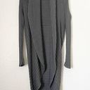 LA Made  Gray Open Waterfall Ribbed Cardigan Wrap XS Photo 0