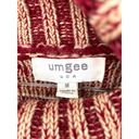 Umgee  Cable Knit Cowl Neck Pullover Sweater Size Medium Boho‎ Bubble Sleeve Photo 4