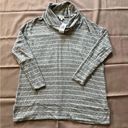 BKE  Women’s Cowl Neck Sweater Gray With White strips size Small Photo 0