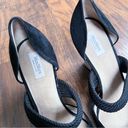 Max Mara  • d'orsay wedge heels black suede braided jute open toe sandal Photo 3