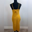 Madewell  Bodycon Side Slit Mustard Sleeveless Dress Size XXS Photo 3