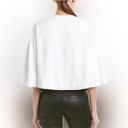 Alice + Olivia  White Marjory Cropped 3/3 Sleeve Pleated Blazer Size Small Photo 2