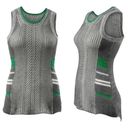 CAbi  Trident Gray & Green Striped Sleeveless Sweater Tank Top 885 ~ Womens SMALL Photo 1